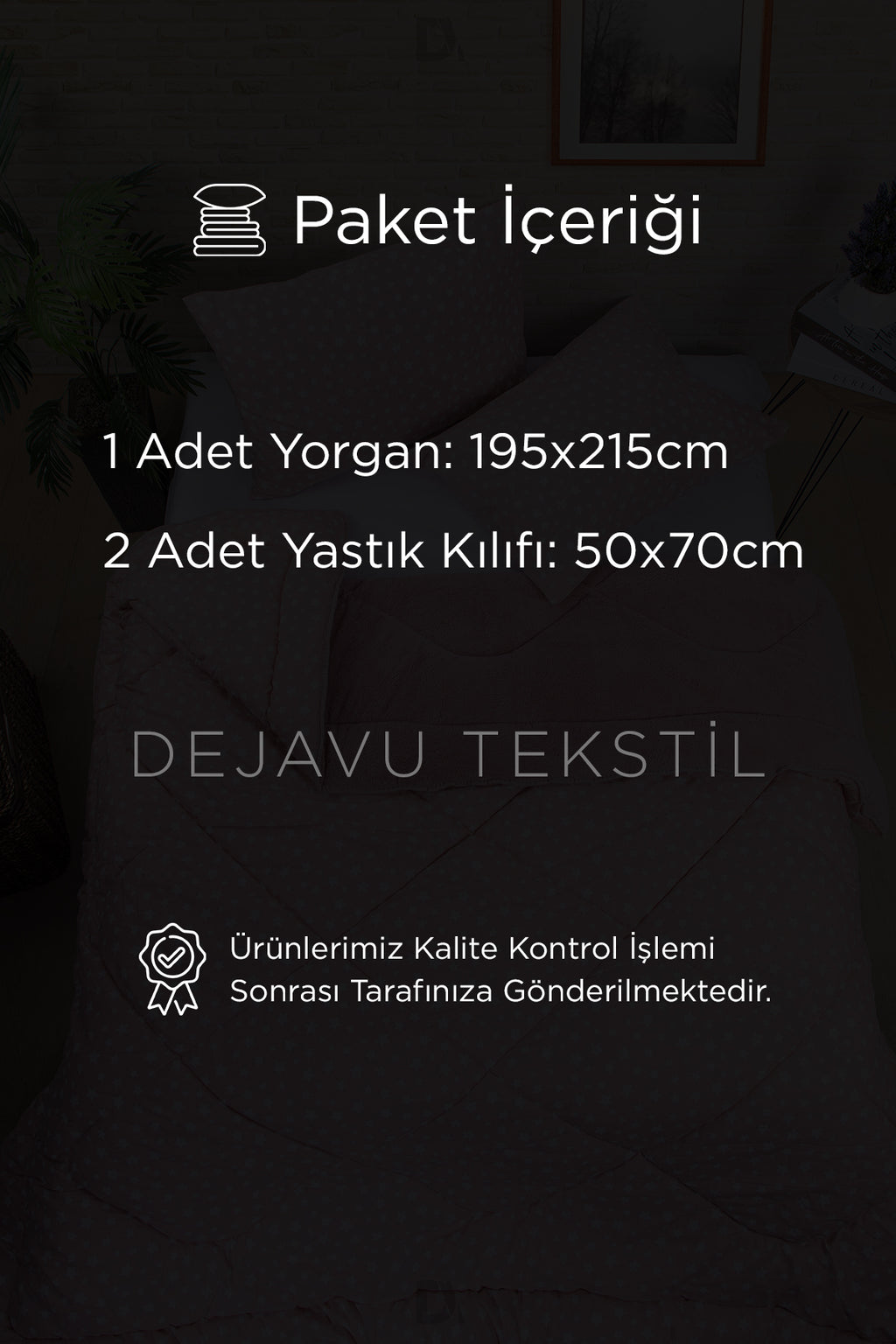 Çift Kişilik Welsoft Yorgan + 2 Yastık Kılıfı Seti | Pembe Yaprak Desenli Çift Taraflı Yorgan Takımı