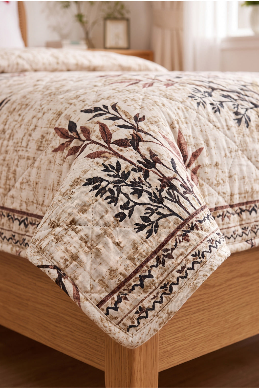 Kapitoneli Çift Kişilik Desenli Pike - Yatak Örtüsü Takımı 200x230 cm - 2 Adet Yastık Kılıflı
