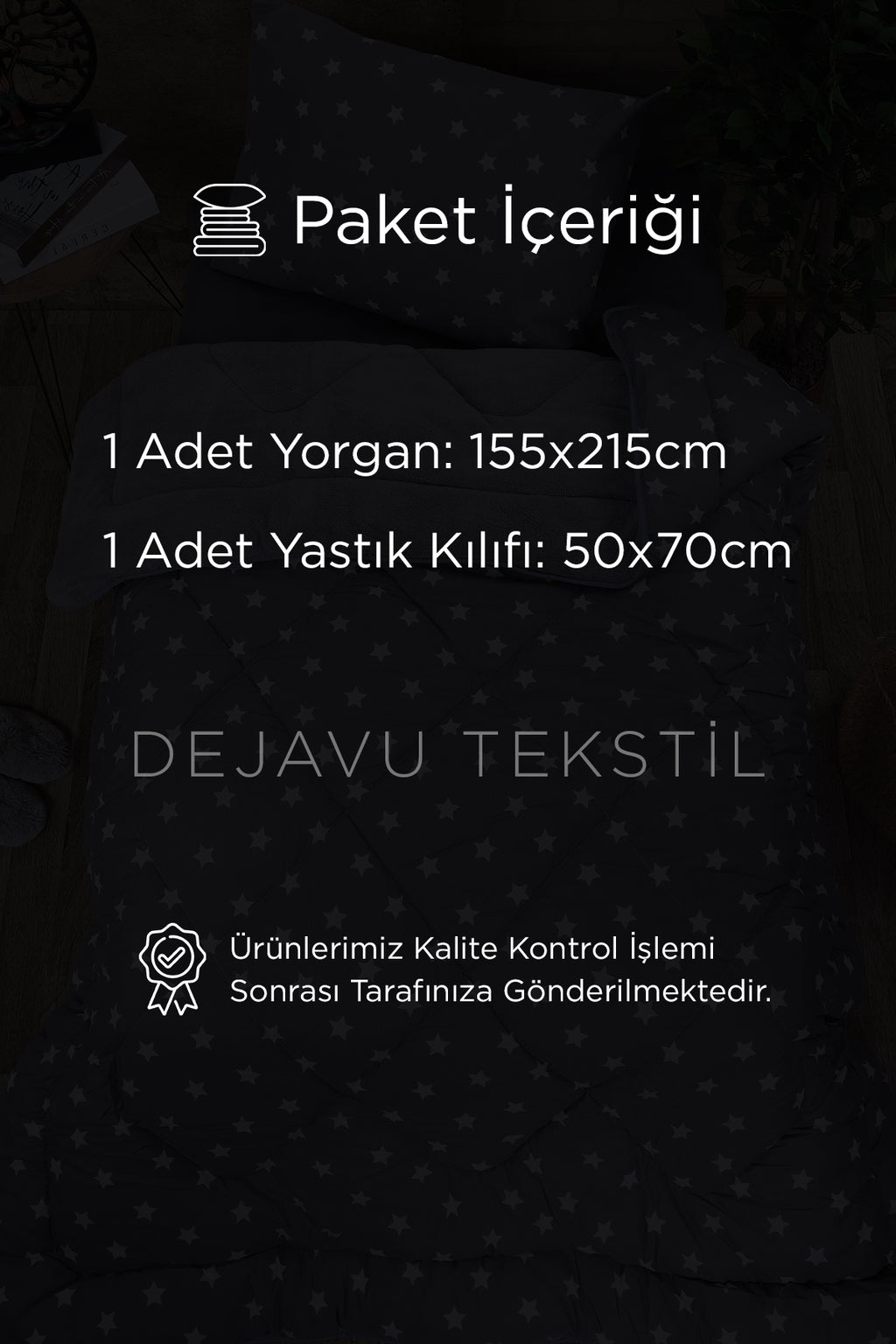 Tek Kişilik Welsoft Yorgan +Yastık Kılıfı Seti | Yıldız Desenli Çift Taraflı Yorgan Takımı