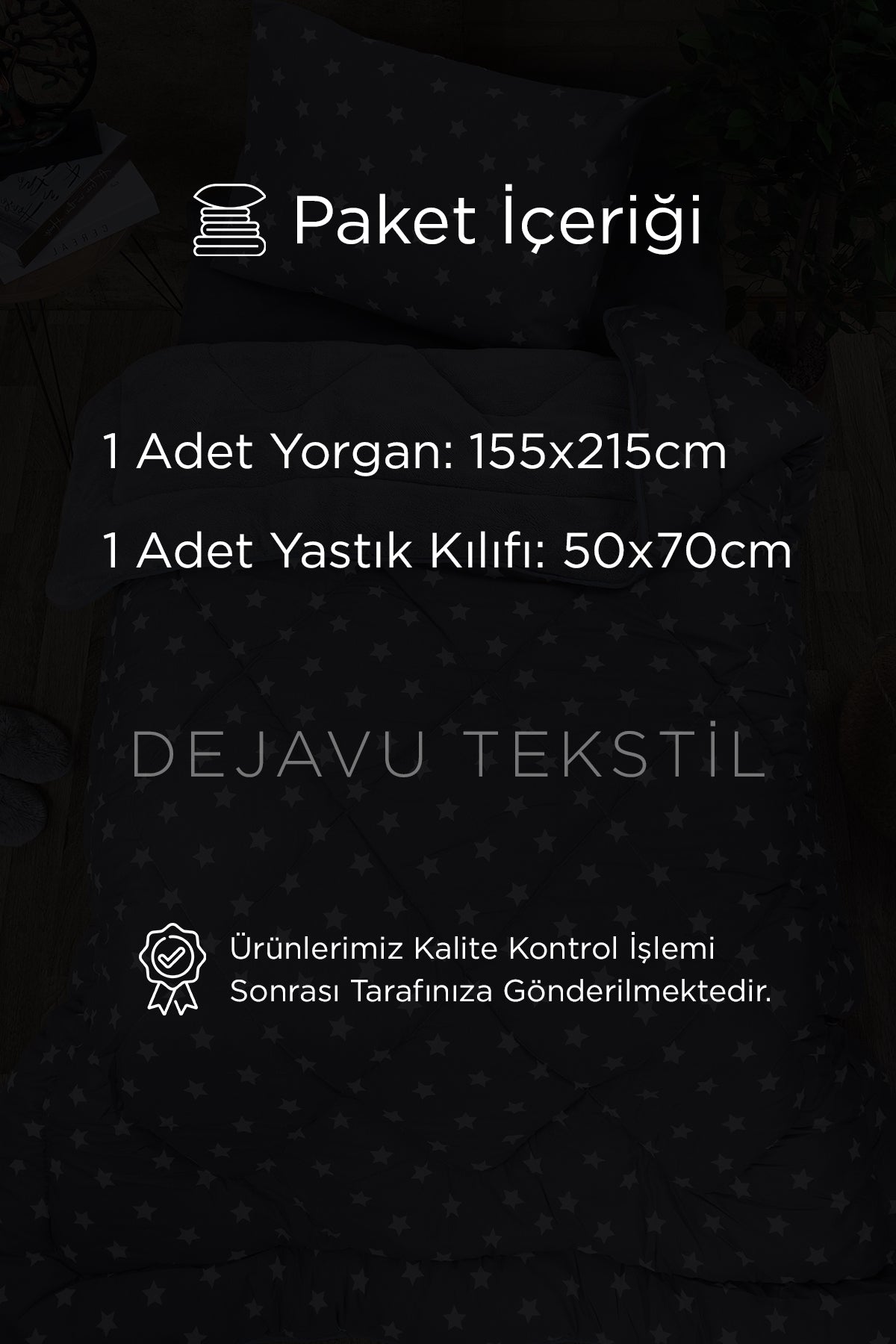 Tek Kişilik Welsoft Yorgan +Yastık Kılıfı Seti | Yıldız Desenli Çift Taraflı Yorgan Takımı