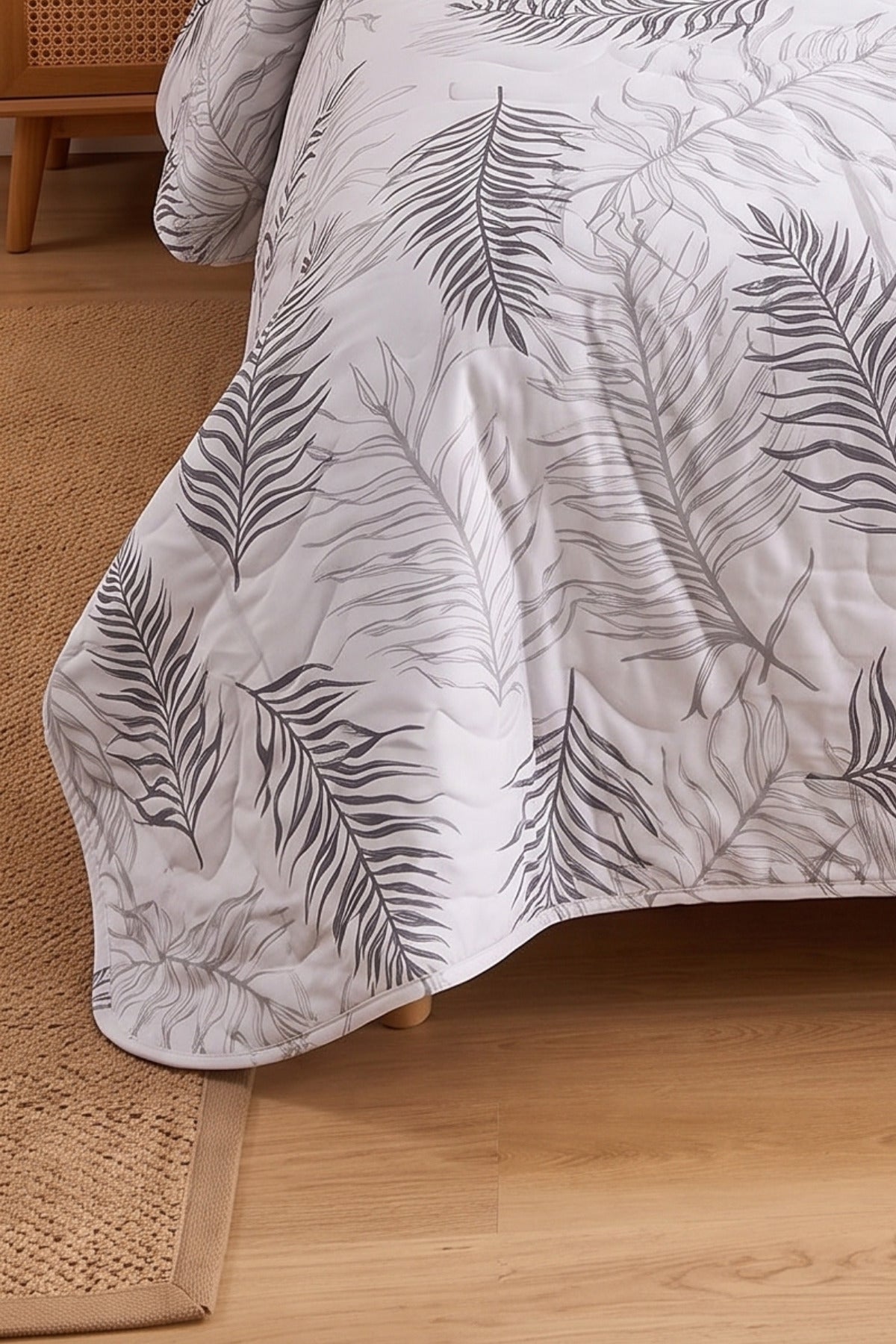 Kapitoneli Çift Kişilik Desenli Pike - Yatak Örtüsü Takımı 200x230 cm - 2 Adet Yastık Kılıflı